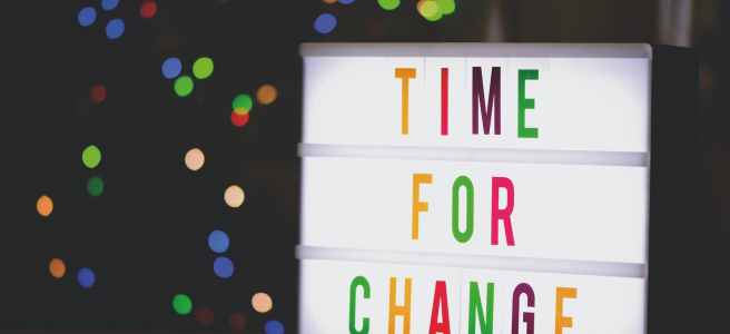 time for change sign with led light